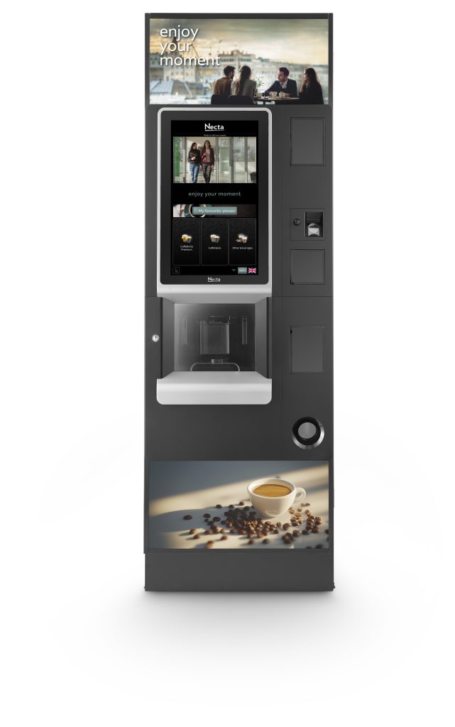 Necta Barista 600 Pro Touch koffiemachine met 21.5 inch touchscreen, frontaanzicht